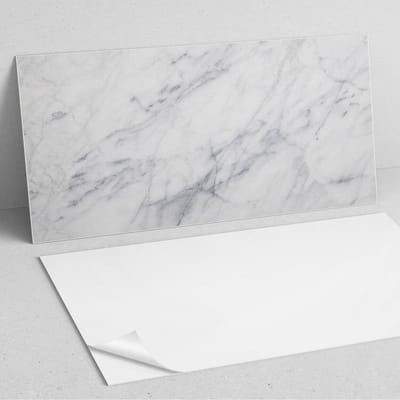 Coloray Wandpanelen Zelfklevend - Geaderd marmerpatroon PVC Wandpaneel - 100 cm x 50 cm - Wit Wandbekleding Zelfklevend - 1 stuk - Texturen Wandpanelen Zelfklevend - Wandpaneel Keuken - Wandpanelen Badkamer