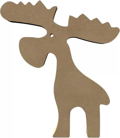 Gomille MDF figuur staande eland knutseldecoratie 22x26 cm hout.