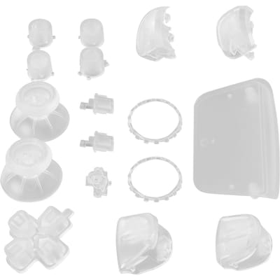 Vervangende Knoppen L2 R2 Volledige Set Knoppen Vervangende Knop Reparatiekit voor PS5 transparant witte kleur