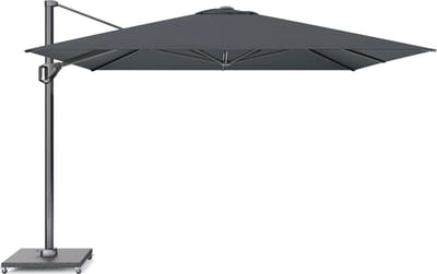 Platinum Sun & Shade – Zweefparasol – Challenger T² Telescope - 350x350cm – Faded Black – Dubbel Kantelbaar – 360° Draaibaar – 98% UV protectie