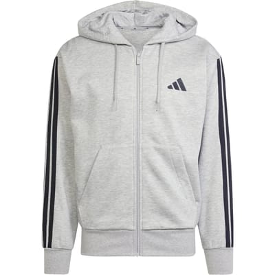 Adidas Essentials 3 Stripes Fleece Sweatshirt Met Rits Grijs L / Regular Man