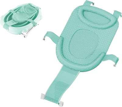 Verstelbaar en Antislip Baby Badmat met Veiligheidsriem voor Pasgeborenen en Peuters - Comfortabele Badinleg met Net voor Veilig Badderen