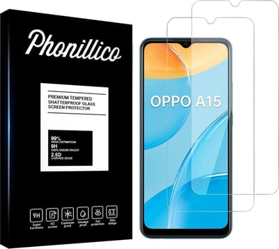 Screenprotector voor Oppo A15 - 2 stuks Beschermglas van glas Transparante glazen schermbeschermfolie