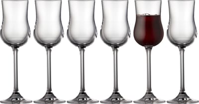 Lyngby Glas Juvel port glazen - 9 cl - set van 6 - likeur en sherryglazen, portglazen set, vaatwasserbestendig