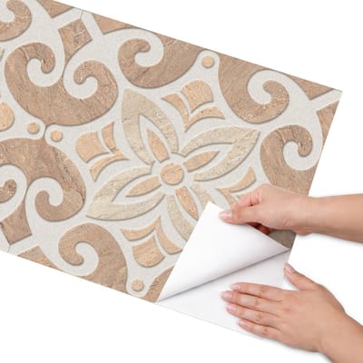 Coloray Meubel Wrap Folie - Bruin Meubelfolie - 50x100 cm - Plakfolie Meubels Rustiek patroon - Decoratiefolie Zelfklevend - Rustiek Meubelfolie - Meubelfolie Zelfklevend - Badkamer decoratie - Achtergronden en patronen