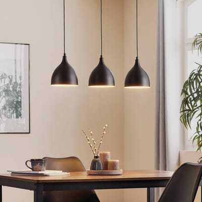 Luminex Hanglamp Nanu, zwart, roestvrij staal, 3-lamps