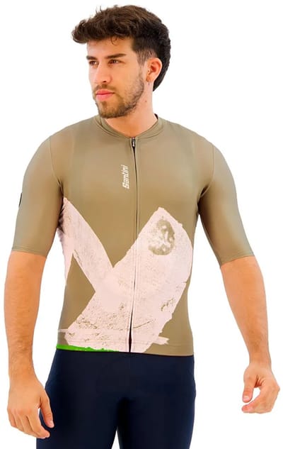 Santini Note Korte Mouw Wielertrui Groen L Man