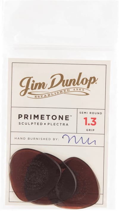 Jim Dunlop Primetone - Plectrums - Semi-Rond Grip - Ultex 1,30 mm - Player's Pack 3 Stuks