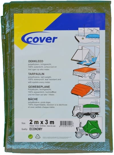 Cover Dekkleed PE Economy groen 100 gr/m² 5x6m