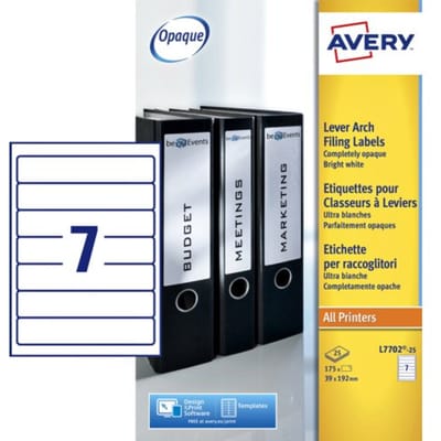 Rückenetikett Avery schmal 39x192mm selbstklebend weiß 25 Blatt