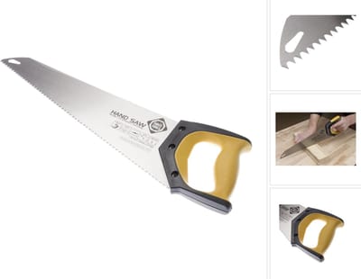 FORTE Tools handzaag 45 cm 7 TPI Premium zaag, klassieke handzaag met ergonomische rubberen handgreep, zaag voor hout, kunststof, enz., met doorlopende vertanding Made in Sweden ( 000051083441 )