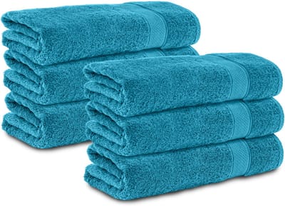 Komfortec 6x Handdoek 70x140 - 100% Katoen – Handdoekenset - Zacht - Turkis