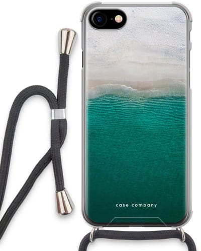 Case Company® - Hoesje met koord geschikt voor iPhone SE 2020 hoesje met Koord - Stranded - Telefoonhoesje met Zwart Koord - Bescherming aan alle Kanten en Over de Schermrand