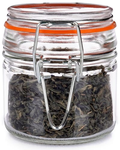 Orion Glazen Weckpotje met Beugelsluiting - 100 ml - Kruidenpotje - Luchtdicht met Rubberen Ring - Mini Voorraadpot - Voor Jam, Honing en Specerijen