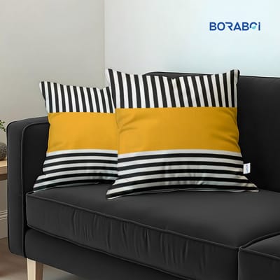 Boraboi® Luxe Decoratieve Kussenhoezen set van 2 , Zachte Suède Touch 45x45cm -(Wit,Goud,Zwart)