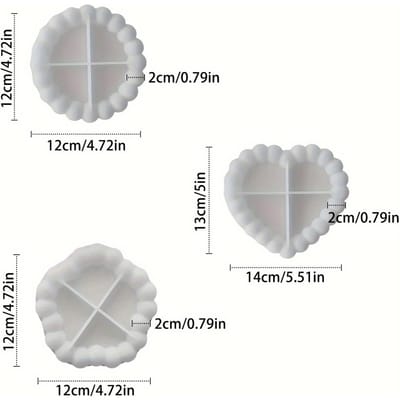 3 Pièces Moules en Silicone Moules Durables en Silicone pour Dessous de Verre Moules DIY pour Artisanat Plateau en Résine à Bulles Moules DIY pour Plâtre Plateau Goutte Bijoux Décoration d'Intérieur Moules Cadeaux 3pcs white