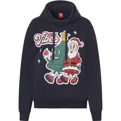 Apollo Dames Hoodie Met Kerst Print Donkerblauw - Maat M