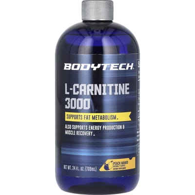 BodyTech, l-Carnitine 3000, Pêche Mangue, 24 fl oz (709 ml)