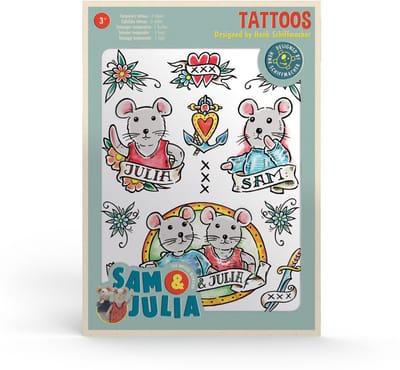 SAM AND JULIA Muizenhuis - Tattoo Stickers - 24 Tattoos - 3 Jaar