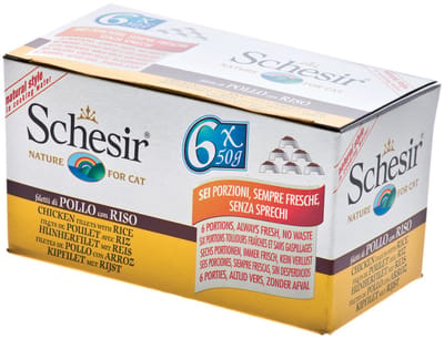 Schesir Kattenvoer Kipfilet - Rijst - 6 x 50 gr