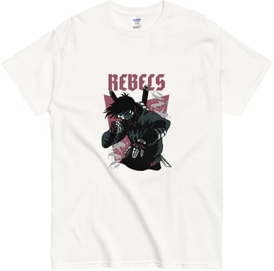 Anime Rebels T Shirt Dames Heren - Katoen - Wit - S