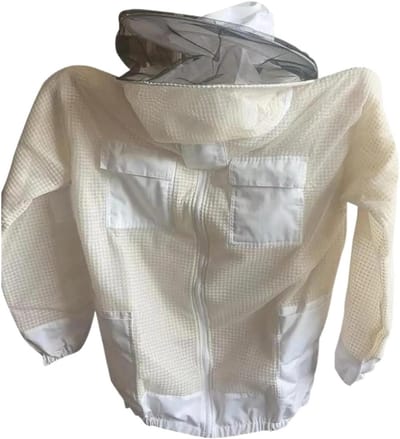 Imkerjas Ademend - Beschermende Kleding - Bescherming Tegen Bijen - Afneembare Sluier - XX-Large - Wit
