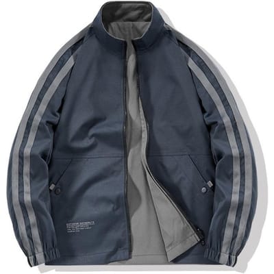 Automne et Hiver Nouveaux Hommes Veste Épaissie en Velours à Col Montant Double Face à Deux Barres Manteau Haut pour Papa d'Âge Moyen et Âgé 5XL black