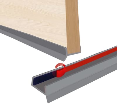 Keukenzegel, basisprofiel en bodemprofiel met afdichtlip - Grijs, 5 stuks