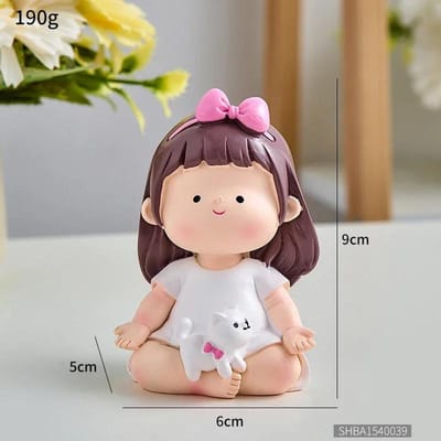 Décoration Maison Nordique Mignon Créatif Yoga Petite Fille Ornements Décoration de Pièce Décor de Bureau Jolis Accessoires Cadeau d'Anniversaire pour Fille brown