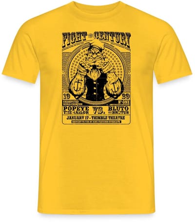 Popeye Gevecht Van De Eeuw Poster T-Shirt Heren