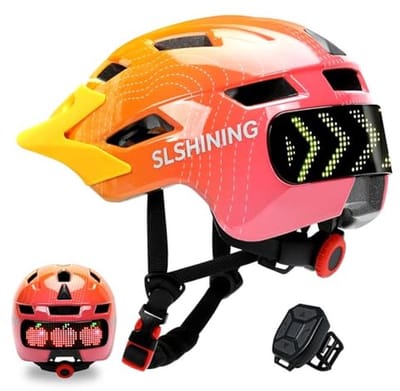 Veiligheid Fietshelm voor Kinderen met Led-Licht en Richtingaanwijzers - Verstelbare, Lichtgewicht en Beschermende Helm