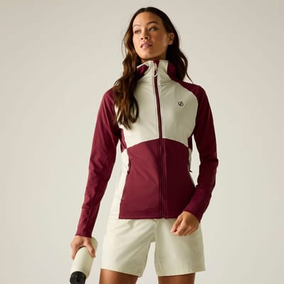 Dare2B Evolving III dames midlayer met capuchon en kleurblokken