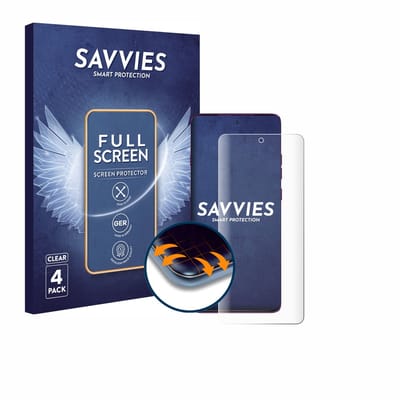Savvies - Screenprotector voor Motorola Edge 60 Pro - Folie Beschermfolie transparant volledig dekking 4 Stuks