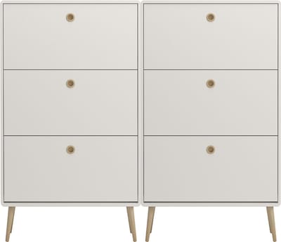 Softline schoenenkast 6 kleppen wit.