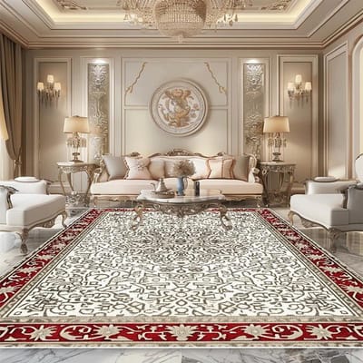 Tapis Persan de Luxe Salon Décoration Chambre à Coucher Haut de Gamme Beau Grand Tapis Salon Antidérapant Doux Tapis de Sol de Chevet 140*200cm