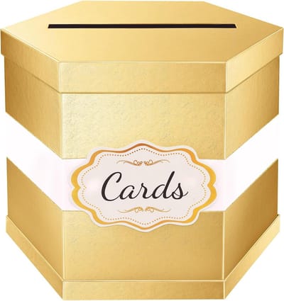 Elegante Kaartdoos Goud - Decoratieve Kaarthouder voor Feest, Bruiloft en Verjaardag (35x30x30 cm)