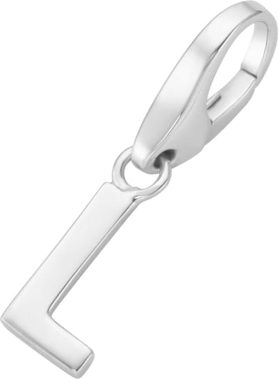 Giorgio Martello letter L charm | bedel | gerhodineerd zilver 925/000| karabijn slotje