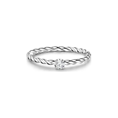 Gems München Dames Dames ring 925 sterling zilver zirconia 50 Zilver 32016689
