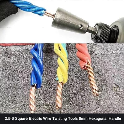 2.5 6 Outils de Torsion de Fils Électriques Carrés Manche Hexagonal 6 mm Électricien Rapide Torsadeurs de Câbles pour Perceuse Manuelle Électrique multicolore