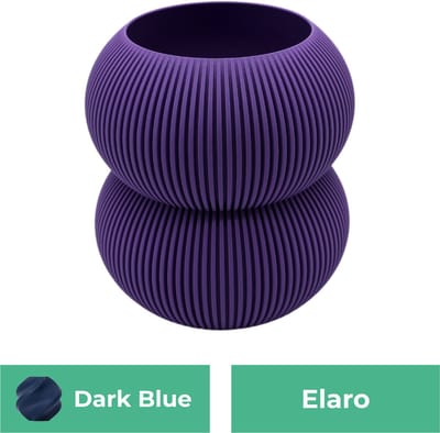 Elaro moderne vaas – Decoratieve vaas - Donker blauw - 3d geprinte vaas – geschikt voor droogbloemen - 20CM