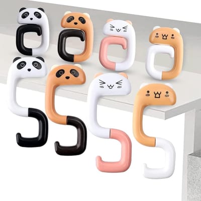 Set van 4 Opvouwbare Tas Houders voor Tafel, Handtas Houder, Ideaal voor Kantoor, Restaurant en Bar, Compacte Desk Hook en Pocket Holder