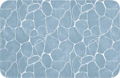 WC mat 60x40 cm - Antislip - Organisch - Patroon - Blauw - Toiletmat - Vloermat - Douchemat - Toilet tapijt - Toiletmatten