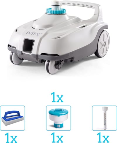 Intex Zwembad stofzuiger ZX100 - Automatisch - 28006 inclusief Thermometer - Chloordrijver en Scrubborstel