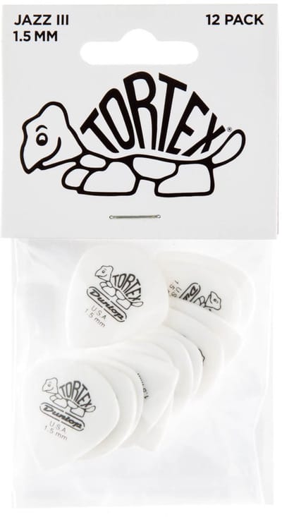 Jim Dunlop Tortex - Plectrums - Pitch Black Jazz III - 1,50 mm - Player's Pack 12 Stuks