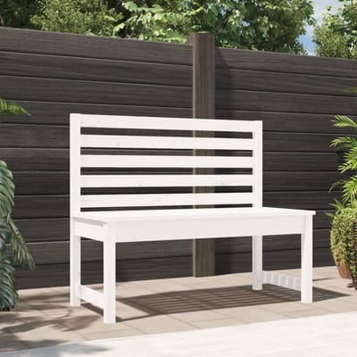 vidaXL - Tuinbank - 109 - cm - massief - grenenhout - wit
