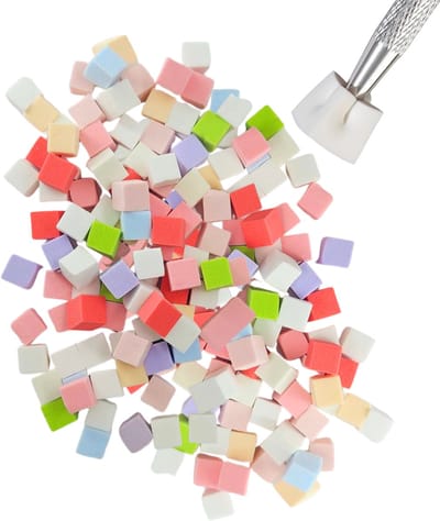 YUBBI Gradient Ombre Nail Art Sponzen - Nagelspons Grijper Navulling - Mini Sponges - Metalen Nail Art Tool - 500 Stuks - Meerkleurig