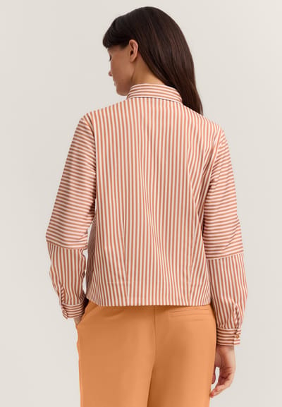Bugatti Damen Gestreepte blouse van katoenmix