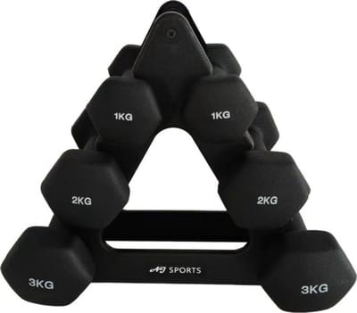 AJ-Sports Dumbell Set Zwart - 1 t/m 3 KG - Dumbbells - Gewichten Set - Halterset - Halters - Fitness gewichten - Krachttraining - Fitness - Inclusief GRATIS Dumbbell Houder