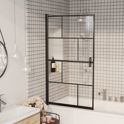 vidaXL - Douchewand - 80x140 - cm - ESG - zwart