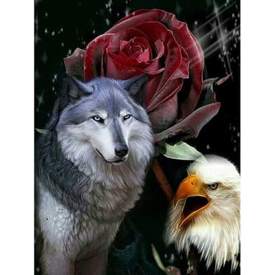 DIY 5D Diamant Schilderen Wolf Dier Huis Decoratie Handwerk Kunst Kit Volledige Boor Borduurwerk 20X30CM gray